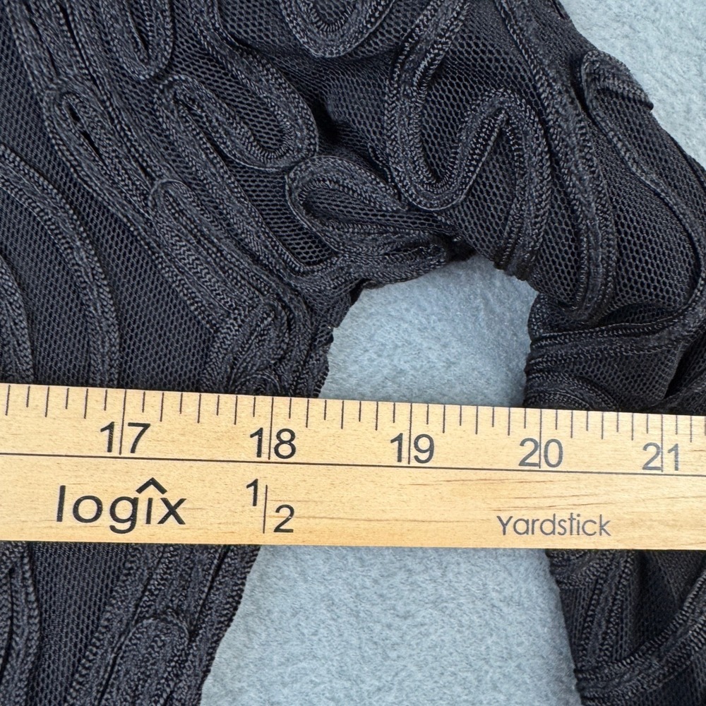 Cache Y2K Black Soutache Mesh Duster Cardigan Lace Sheer Button Front L Gothic - Picture 6 of 6